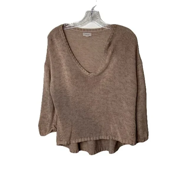 Aerie Sweater size Medium Brown Pullover Cropped Soft Cozy casual FLAW - Picture 1 of 11